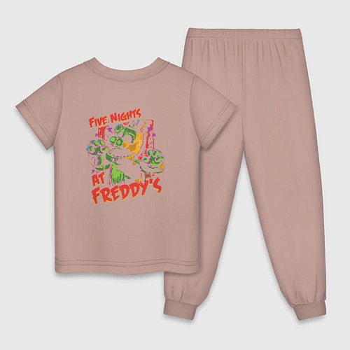 Детская пижама Freddy Fazbears Pizza 2022 / Пыльно-розовый – фото 2