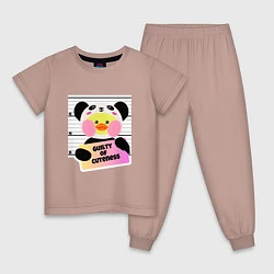 Пижама хлопковая детская Лалафанфан милота, цвет: пыльно-розовый