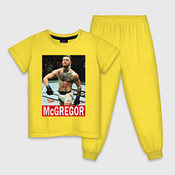 Пижама хлопковая детская Конор МакГрегор McGregor, цвет: желтый