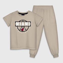 Пижама хлопковая детская MIAMI HEAT NBA МАЯМИ ХИТ НБА, цвет: миндальный