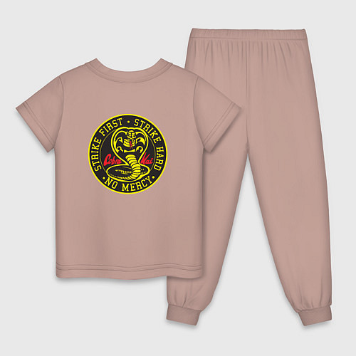 Детская пижама Кобра Кай Cobra Kai Лого спина / Пыльно-розовый – фото 2