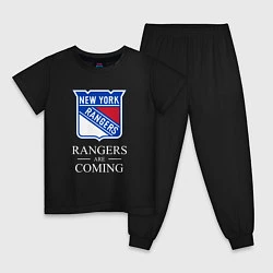 Пижама хлопковая детская Rangers are coming, Нью Йорк Рейнджерс, New York R, цвет: черный