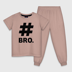 Пижама хлопковая детская BRO - брат, цвет: пыльно-розовый