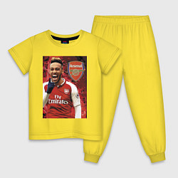 Пижама хлопковая детская Arsenal, Pierre-Emerick Aubameyang, цвет: желтый