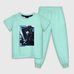 Пижама хлопковая детская Мастера меча онлайн Sword art online,Кирито , цвет: мятный