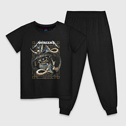 Пижама хлопковая детская Metallica Skull & Snake, цвет: черный