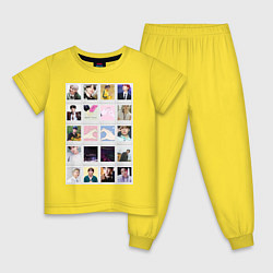 Пижама хлопковая детская BTS & ARMY together forever Вместе навсегда, цвет: желтый