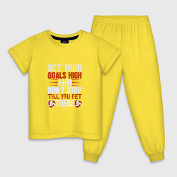Пижама хлопковая детская Volley Dont Stop, цвет: желтый