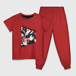Пижама хлопковая детская Великий из бродячих псов, Дазай Осаму, Чуя Накахар, цвет: красный