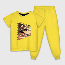 Пижама хлопковая детская Нацу, Луффи и Гон Лучшие из сёнэна, цвет: желтый