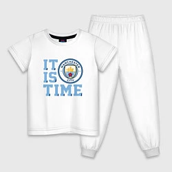 Пижама хлопковая детская It is Manchester City Time, цвет: белый