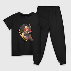 Пижама хлопковая детская Johnny Джонник Cyberpunk, цвет: черный