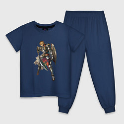 Пижама хлопковая детская Паладин Ла2, цвет: тёмно-синий