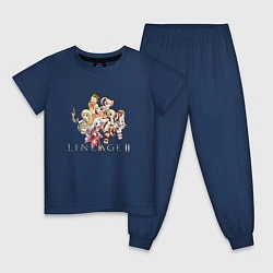 Пижама хлопковая детская Chibi Lineage 2, цвет: тёмно-синий