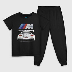 Пижама хлопковая детская BMW Power Motorsport, цвет: черный