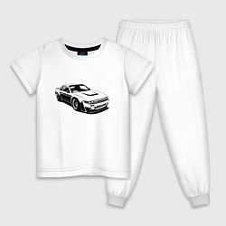 Пижама хлопковая детская Nissan Silvia S13 RB, цвет: белый
