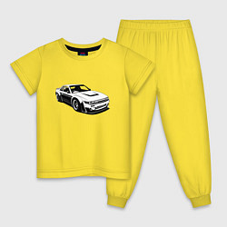 Пижама хлопковая детская Nissan Silvia S13 RB, цвет: желтый