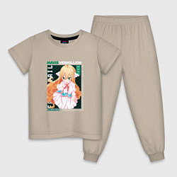 Пижама хлопковая детская Fairy Tail, Мавис Вермиллион, цвет: миндальный