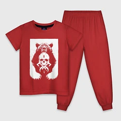 Пижама хлопковая детская Berserks skull, цвет: красный