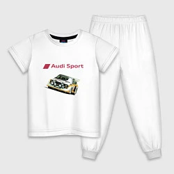 Пижама хлопковая детская Audi Racing team Power, цвет: белый