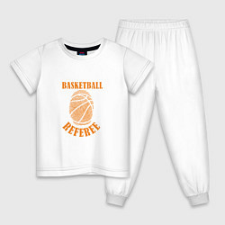 Пижама хлопковая детская Баскетбольный судья, цвет: белый
