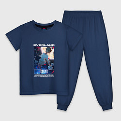 Пижама хлопковая детская EMMA арт, цвет: тёмно-синий