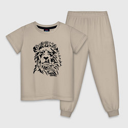 Пижама хлопковая детская Lion Graphics, цвет: миндальный
