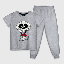 Пижама хлопковая детская Smile Hype Skull, цвет: меланж