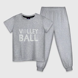 Пижама хлопковая детская Спорт Волейбол, цвет: меланж