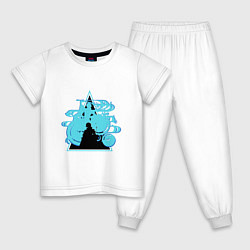 Пижама хлопковая детская Genshin Impact AyatoАято, цвет: белый
