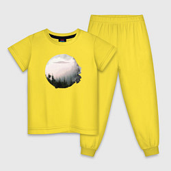 Пижама хлопковая детская UFO in the Forest, цвет: желтый