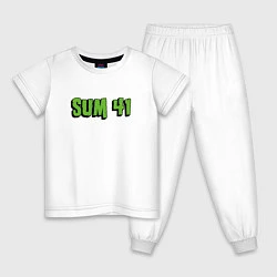 Пижама хлопковая детская SUM41 LOGO, цвет: белый