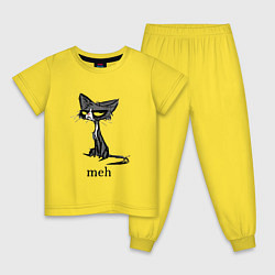 Пижама хлопковая детская Cat meh, цвет: желтый