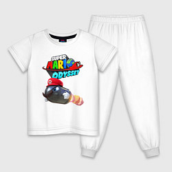 Пижама хлопковая детская Super Mario Odyssey Bullet Bill Nintendo, цвет: белый