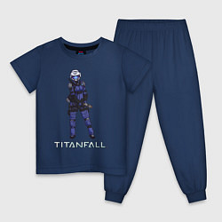 Пижама хлопковая детская TITANFALL BLUE ART титанфолл, цвет: тёмно-синий