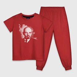 Пижама хлопковая детская Владимир Ленин, цвет: красный