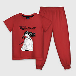 Пижама хлопковая детская КЕЙСКЕ БАДЖИ БАНДА ВАЛЬГАЛЛА, цвет: красный