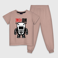 Пижама хлопковая детская JDM Japan Monster, цвет: пыльно-розовый