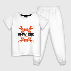 Пижама хлопковая детская BMW E60, цвет: белый