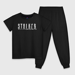 Пижама хлопковая детская S T A L K E R - Logo, цвет: черный