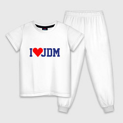 Пижама хлопковая детская I love JDM!, цвет: белый