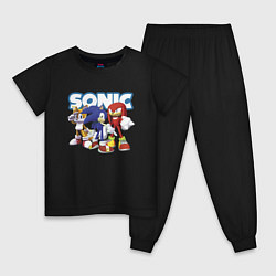 Пижама хлопковая детская Sonic Heroes Video game, цвет: черный