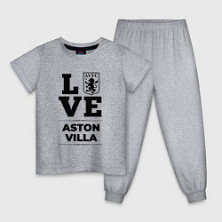 Пижама хлопковая детская Aston Villa Love Классика, цвет: меланж