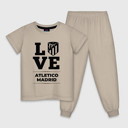 Пижама хлопковая детская Atletico Madrid Love Классика, цвет: миндальный