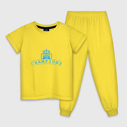 Пижама хлопковая детская Real Champions, цвет: желтый