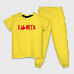 Пижама хлопковая детская Gangsta, цвет: желтый