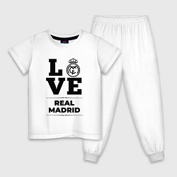 Пижама хлопковая детская Real Madrid Love Классика, цвет: белый