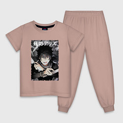 Пижама хлопковая детская Асахи Сайба, цвет: пыльно-розовый