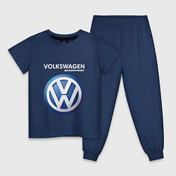 Пижама хлопковая детская VOLKSWAGEN Autosport, цвет: тёмно-синий