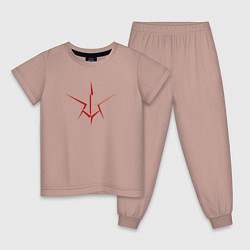 Пижама хлопковая детская Code Geass Логотип, цвет: пыльно-розовый